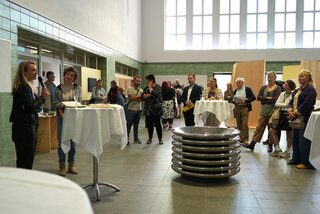 Am 3. August endete die Ausstellung Verstrickungen mit einer Finissage. Foto: Stadtverwaltung Flöha