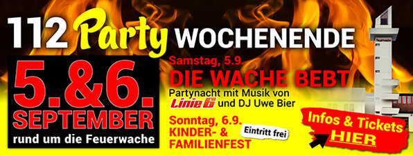 Ein Banner für das Feuerwehrfest in Flöha am 5. und 6. September 2026